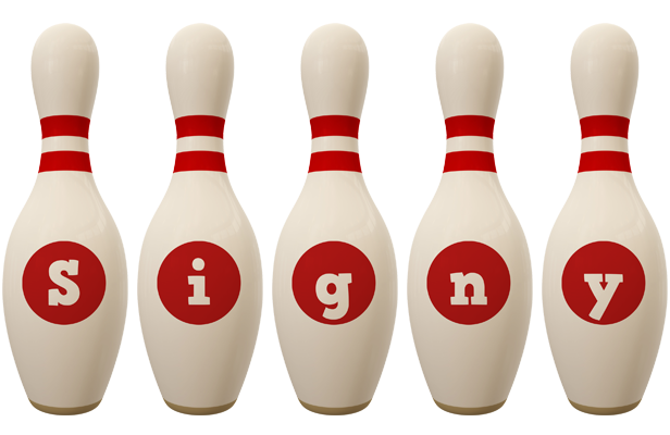 Signy bowling-pin logo
