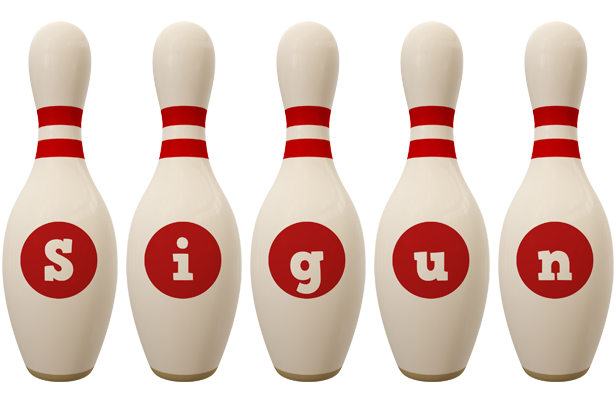 Sigun bowling-pin logo