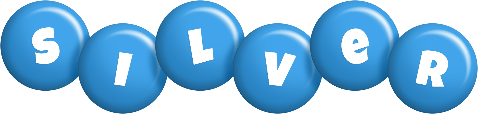 Silver candy-blue logo