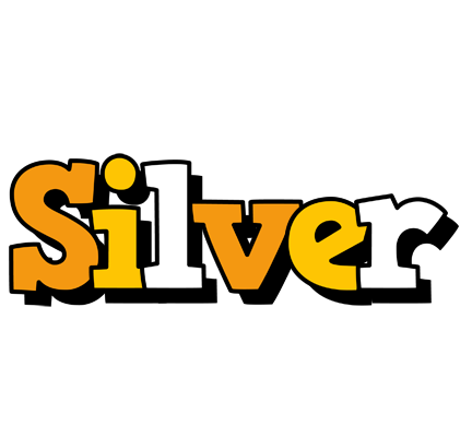 Silver cartoon logo