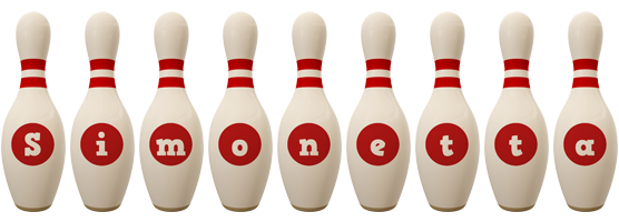 Simonetta bowling-pin logo