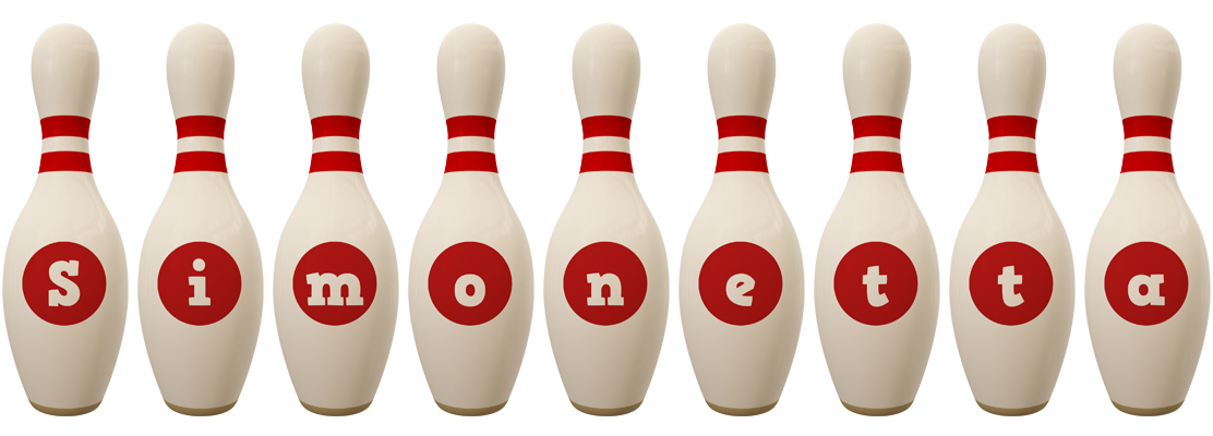 Simonetta bowling-pin logo