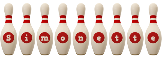 Simonette bowling-pin logo