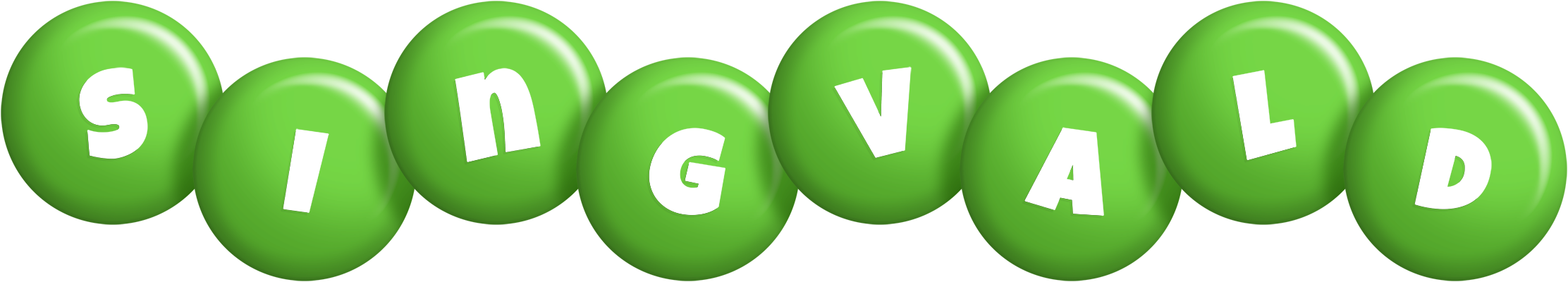 Singvald candy-green logo