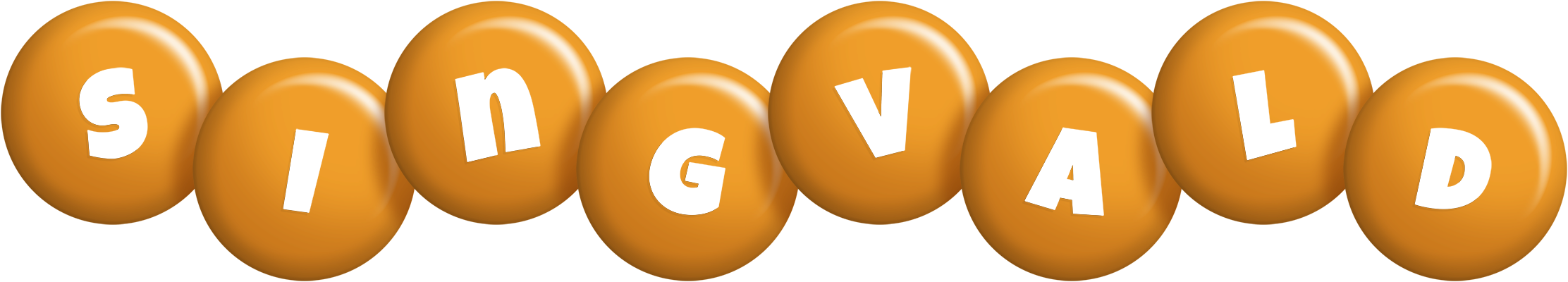 Singvald candy-orange logo