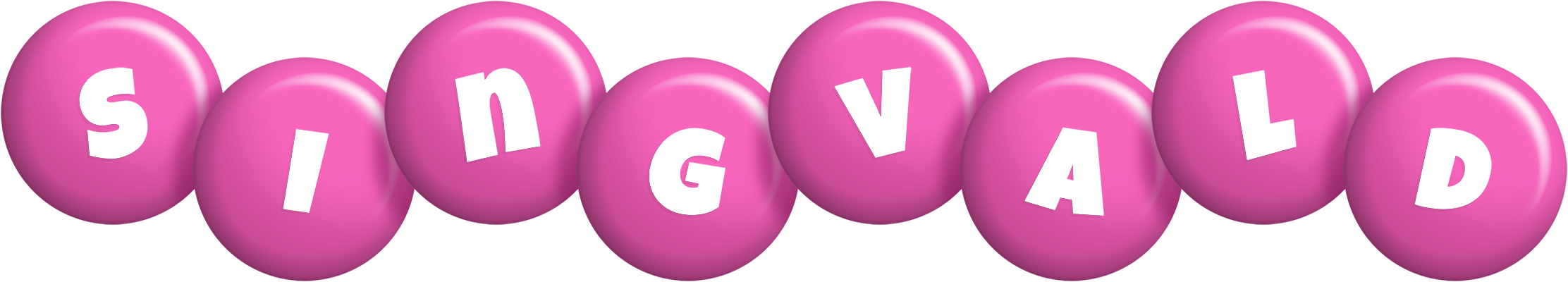 Singvald candy-pink logo