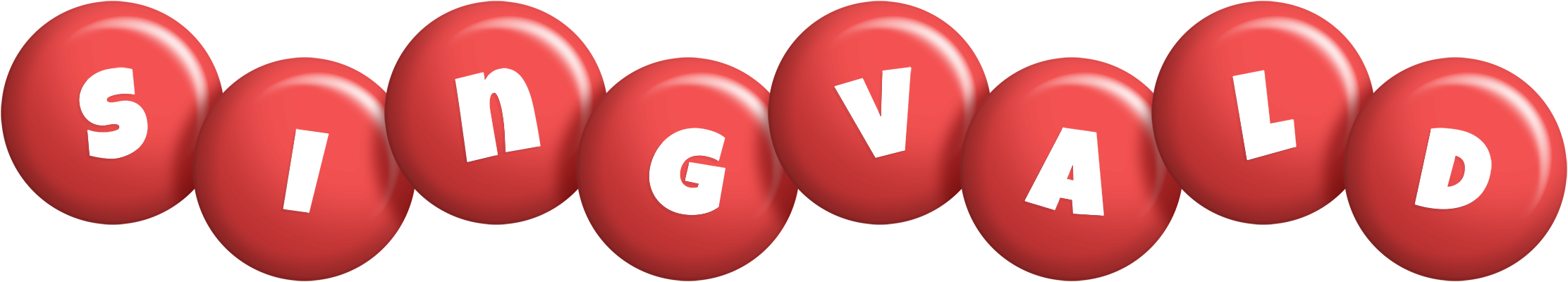 Singvald candy-red logo