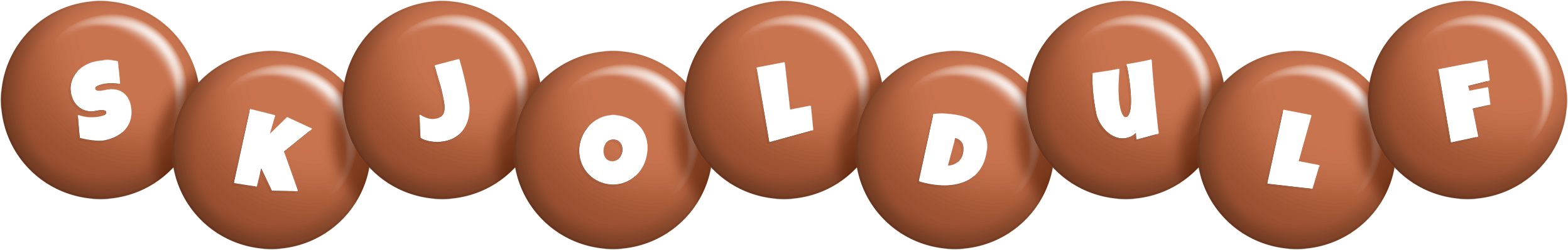 Skjoldulf candy-brown logo