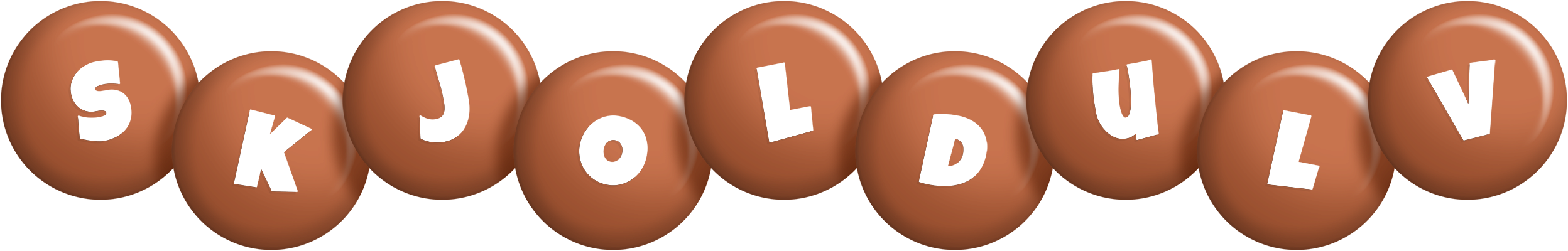 Skjoldulv candy-brown logo