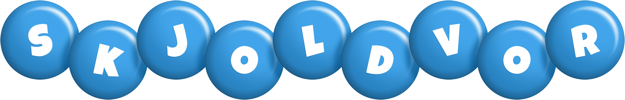 Skjoldvor candy-blue logo