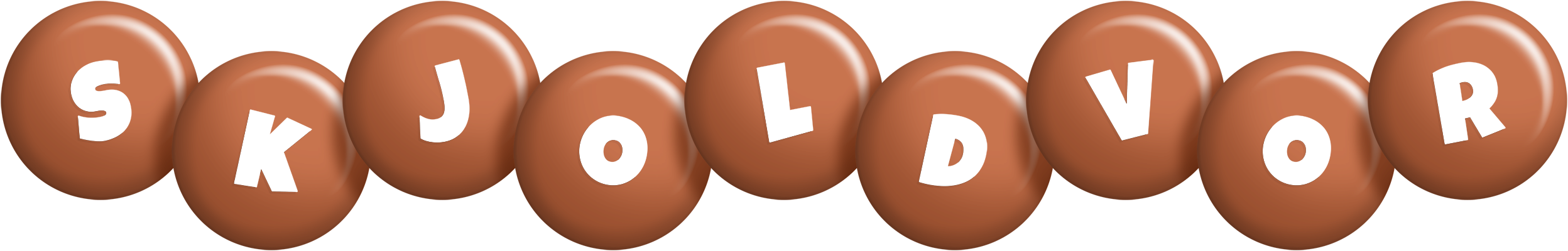 Skjoldvor candy-brown logo