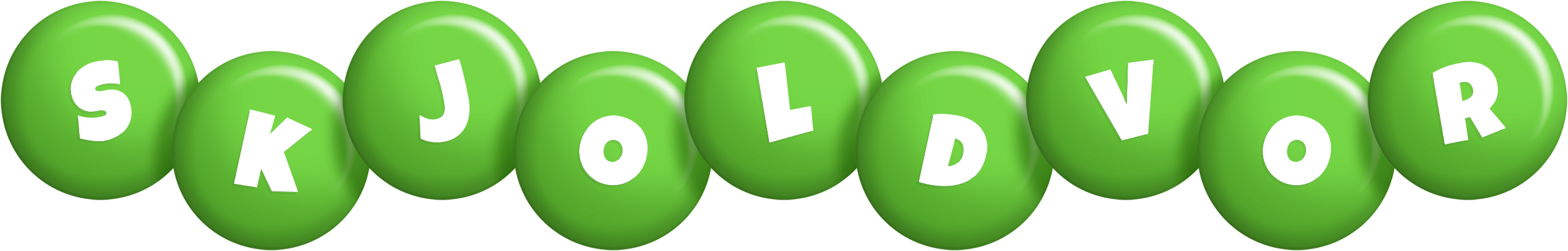 Skjoldvor candy-green logo