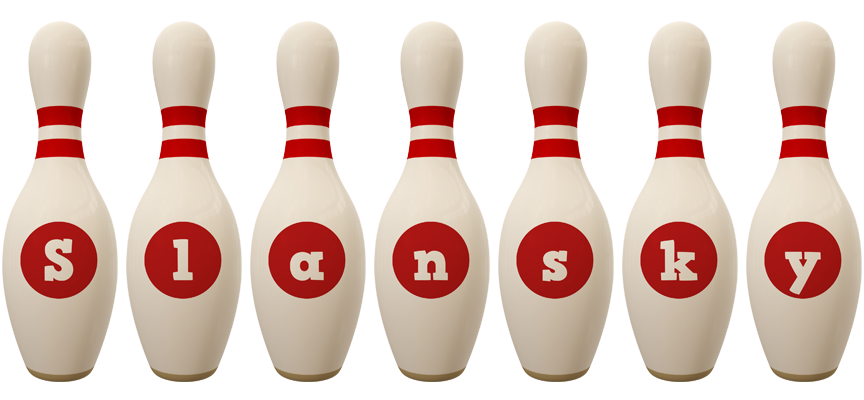 Slansky bowling-pin logo
