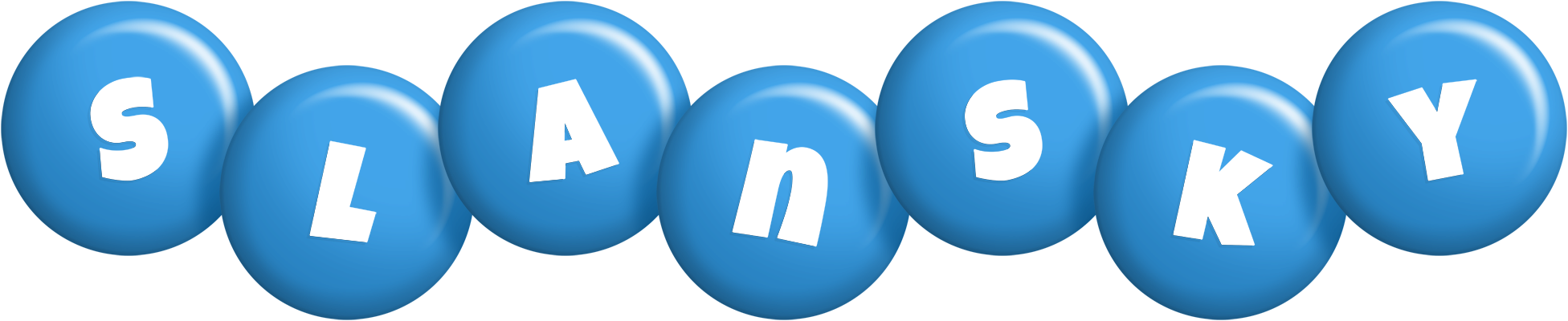 Slansky candy-blue logo
