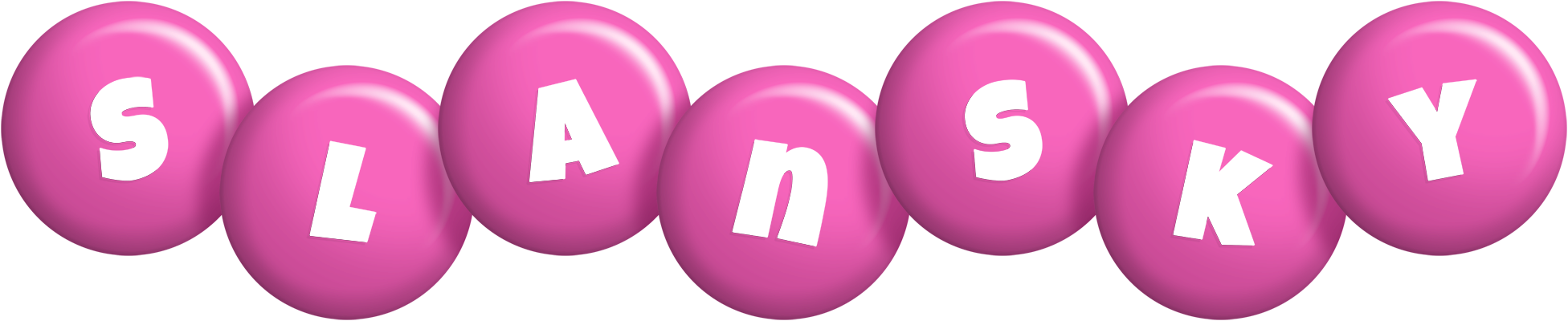 Slansky candy-pink logo