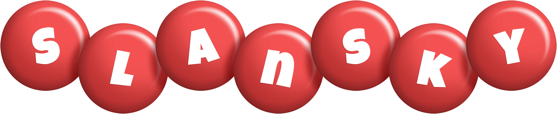 Slansky candy-red logo