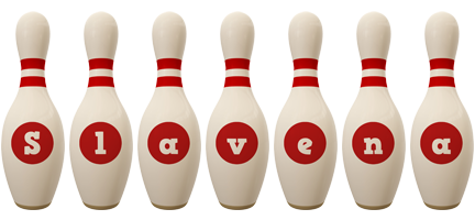 Slavena bowling-pin logo