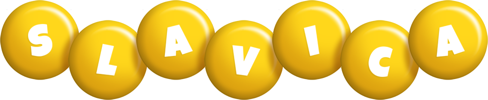 Slavica candy-yellow logo