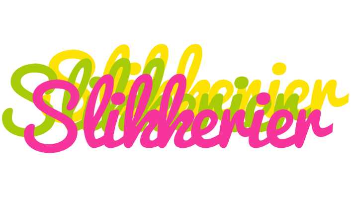 SLIKKERIER logo effect. Colorful text effects in various flavors. Customize your own text here: https://www.textgiraffe.com/logos/sweets/