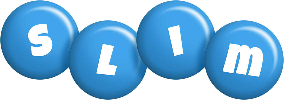 Slim candy-blue logo