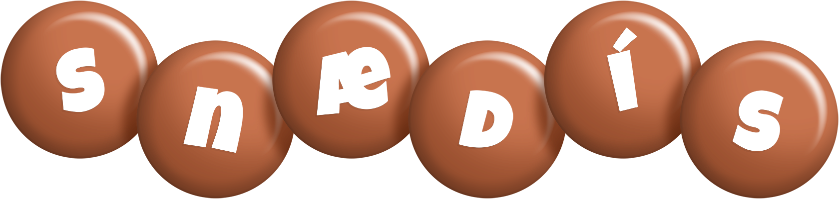 Snædís candy-brown logo