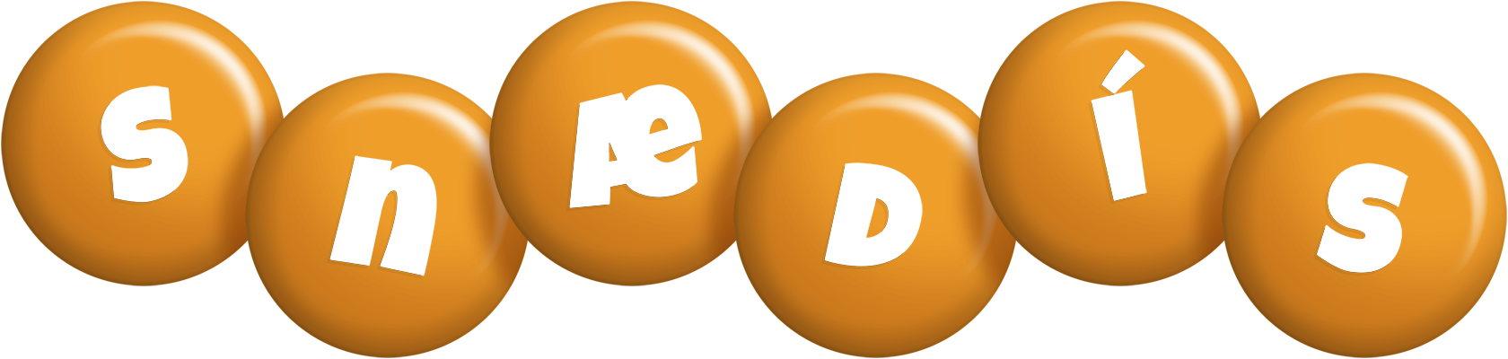 Snædís candy-orange logo