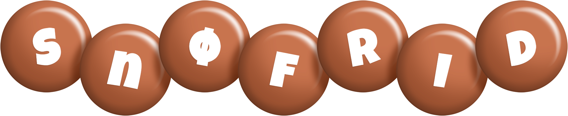 Snøfrid candy-brown logo