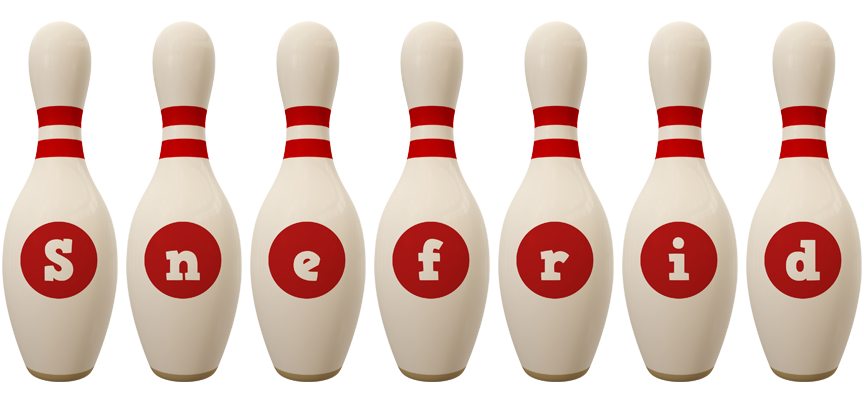 Snefrid bowling-pin logo