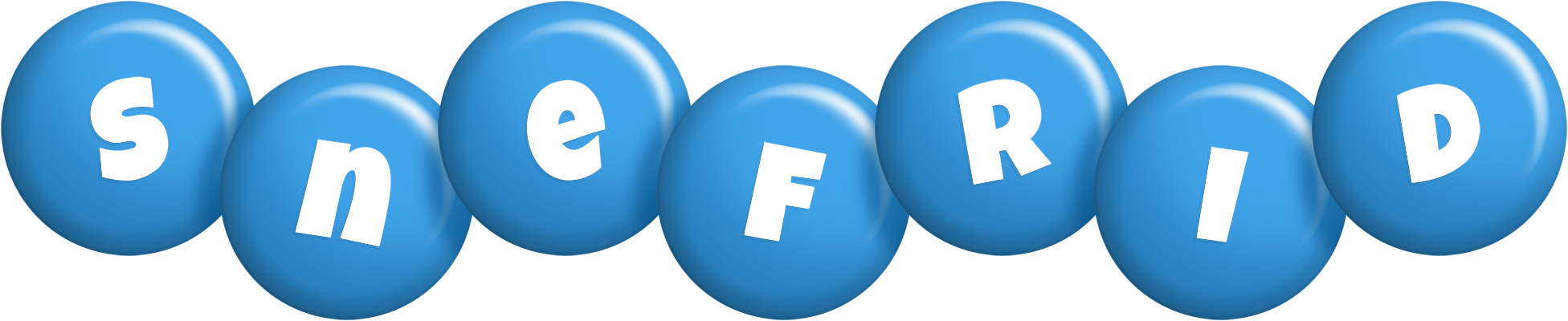 Snefrid candy-blue logo