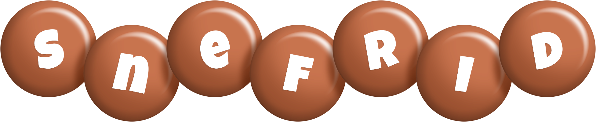Snefrid candy-brown logo