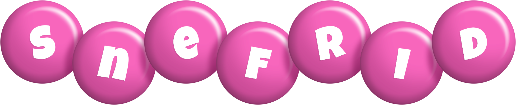Snefrid candy-pink logo