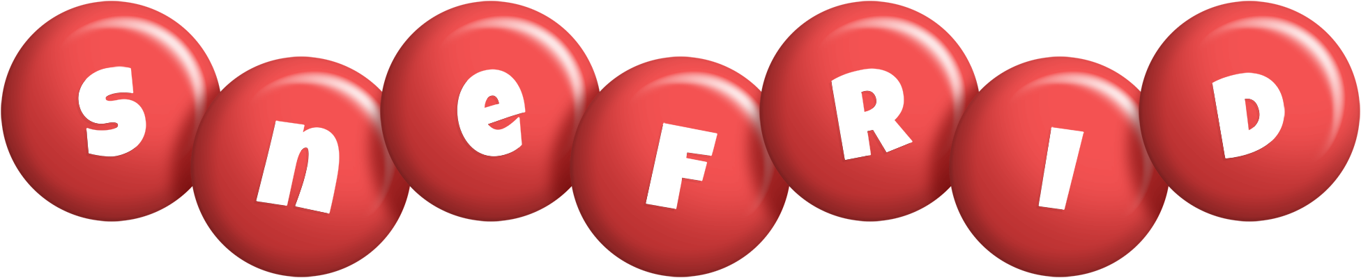 Snefrid candy-red logo