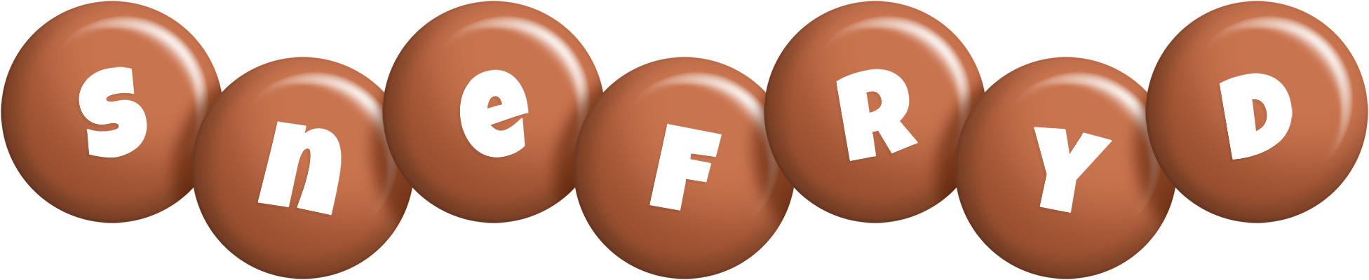 Snefryd candy-brown logo