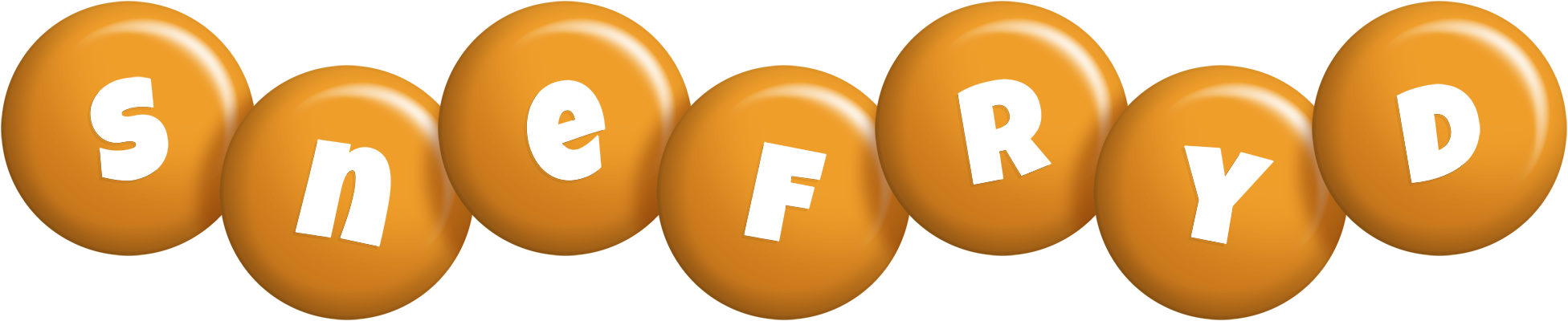Snefryd candy-orange logo