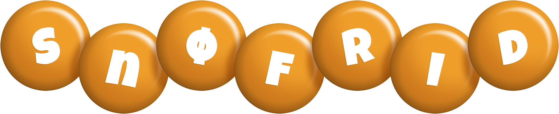 Snøfrid candy-orange logo