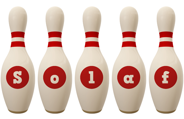 Solaf bowling-pin logo