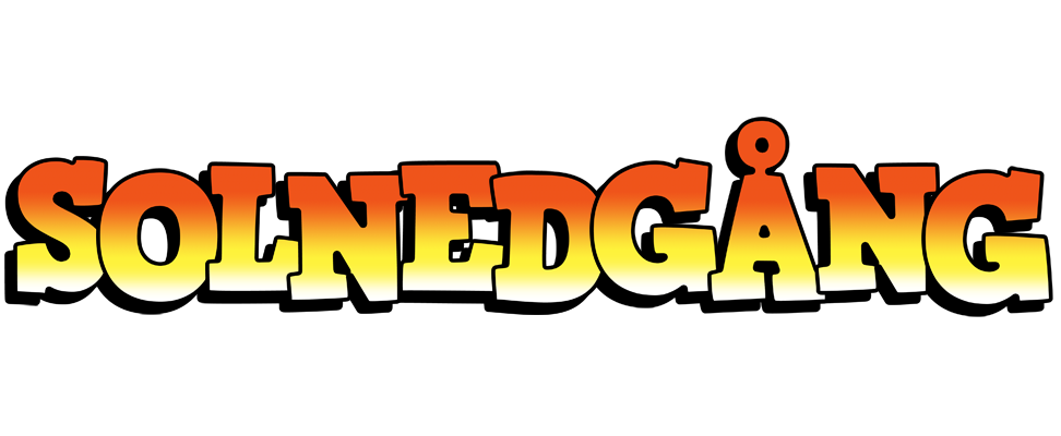 SOLNEDGÅNG logo effect. Colorful text effects in various flavors. Customize your own text here: https://www.textgiraffe.com/logos/sunset/