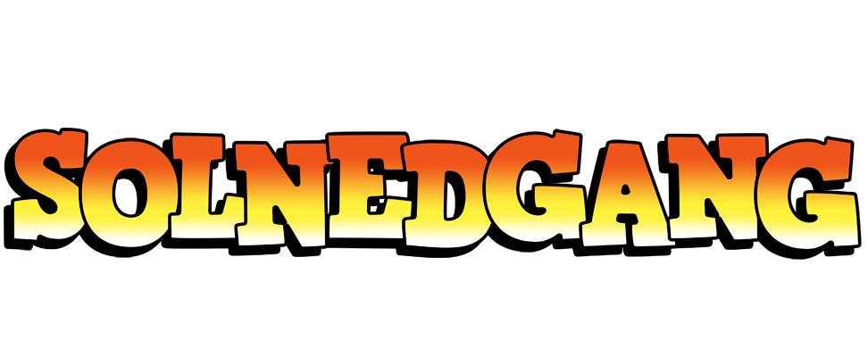 SOLNEDGANG logo effect. Colorful text effects in various flavors. Customize your own text here: https://www.textgiraffe.com/logos/sunset/