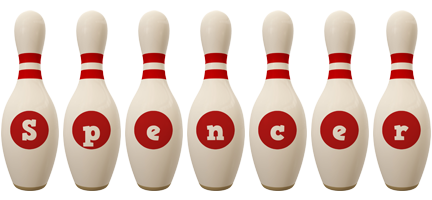 Spencer bowling-pin logo