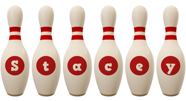Stacey bowling-pin logo