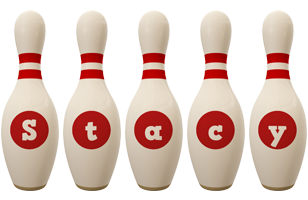 Stacy bowling-pin logo