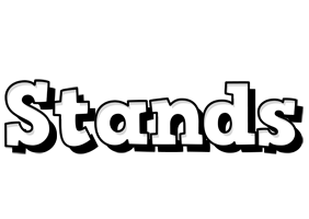 Stands snowing logo