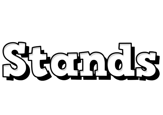 Stands snowing logo