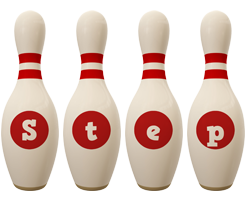 Step bowling-pin logo
