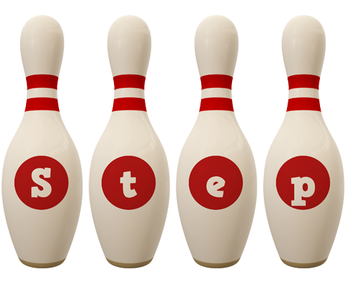 Step bowling-pin logo