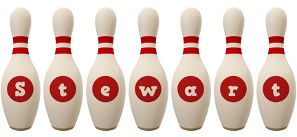 Stewart bowling-pin logo