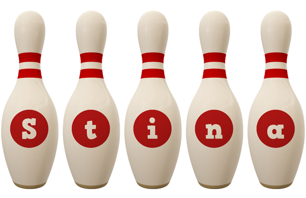 Stina bowling-pin logo
