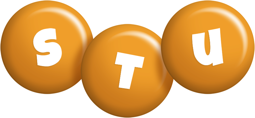 Stu candy-orange logo