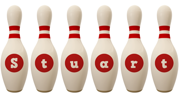 Stuart bowling-pin logo