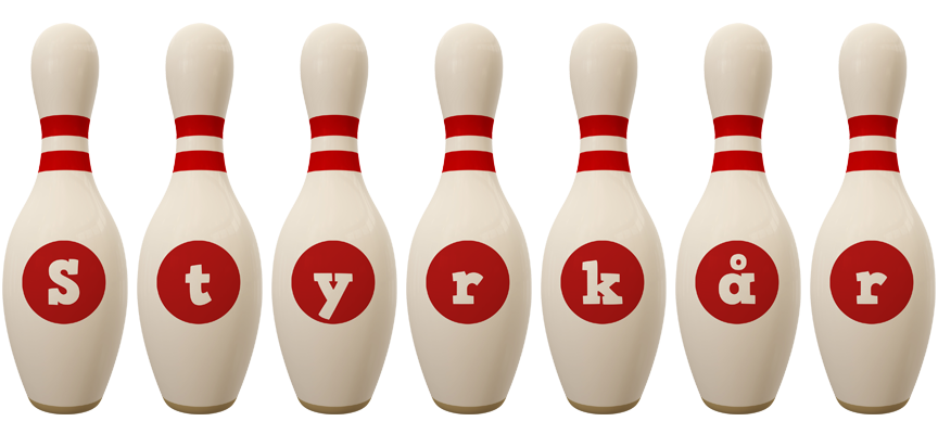 Styrkår bowling-pin logo